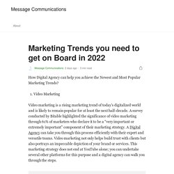 Marketing Trends you need to get on Board in 2022