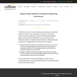 Callbox Solves Software Company’s Marketing Conundrum
