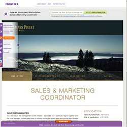 Sales & Marketing Coordinator - Emploi à - Le Brassus 1348, Vaud Suisse