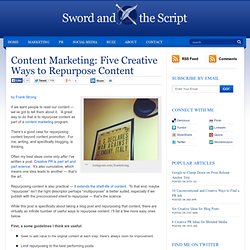 Content Marketing: Five Creative Ways to Repurpose Content
