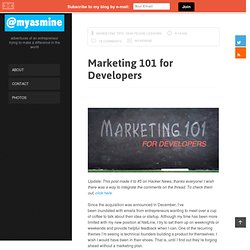 Marketing 101 for Developers