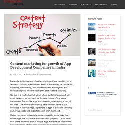 Content marketing for growth of App Development Companies in India