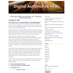 Digital Automotive News: Car makers turn to social media for marketing boost
