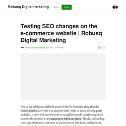 Testing SEO changes on the e-commerce website