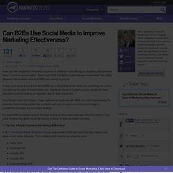 Can B2Bs Use Social Media to Improve Marketing Effectiveness?
