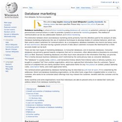 Database marketing