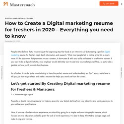 How to Create a Digital marketing resume for freshers in 2020 - Everything you need to know - %sitenaHow to Create Digital marketing resume for freshers in 2020- Everything you need to know me%