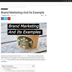 Brand Marketing And Its Example - Challenging Coder