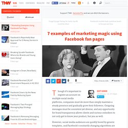 7 Marketing Examples Using Facebook Fan Pages