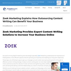 Zoek Marketing Explains How Outsourcing Content Writing Can Benefit Your Business