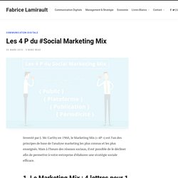 Les 4 P du #Social Marketing Mix - Fabrice Lamirault