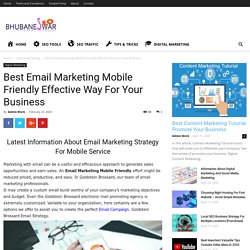 Best Email Marketing Mobile Friendly Effective Way For Your Business