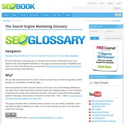 Search Engine Marketing Glossary - SEO & SEM Industry Dictionary