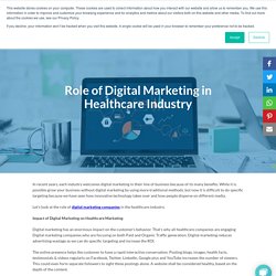 Role of Digital Marketing in Healthcare Industry