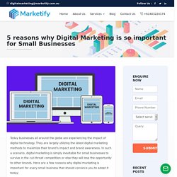 5 reasons why Digital Marketing is so important for Small Businesses – Marketify