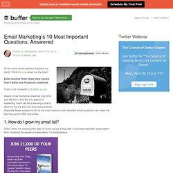 Email Marketing's 10 Most Important Questions, Answered