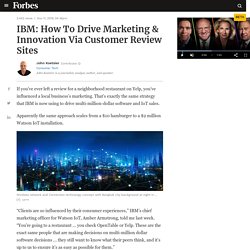 IBM: How To Drive Marketing & Innovation Via Customer Review Sites