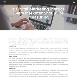 7 Digital Marketing Metrics Every Marketer Should Be Measuring – Cedar Design