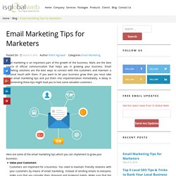 Email Marketing Tips for Marketers - IS Global Web
