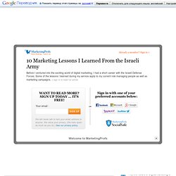 10 Marketing Lessons I Learned From the Israeli Army