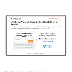 Search Engine Marketing - What's the Value of Being the Top Google Search Result?