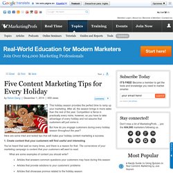 Five Content Marketing Tips for Every Holiday