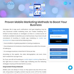 Proven Mobile Marketing Methods to Boost Your Business