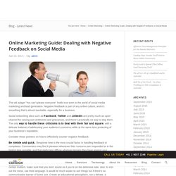 Online Marketing Guide - Dealing with Negative Feedback on Social MediaB2B Lead Generation, Appointment Setting, Telemarketing