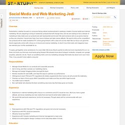 Social Media and Web Marketing Jedi job opening from NutraVantex