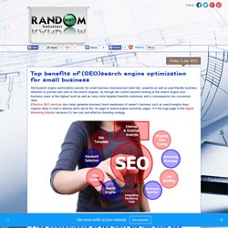 Best Software and Digital Marketing Industry : Top benefits of (SEO)search engine optimization for small business