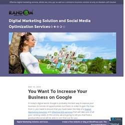 Digital Marketing Solution and Social Media Optimization Services✫✬✮✰☆