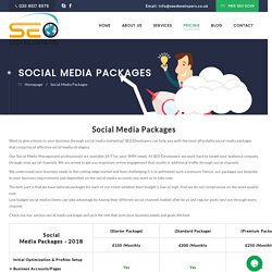 Social Media Marketing Packages London, UK - SEO Developers