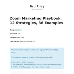 Zoom Marketing Playbook: 12 Strategies, 36 Examples - Dru Riley