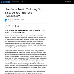 How Social Media Marketing Can Enhance Your Business Possibilities?