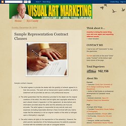 Art Marketing Blog: Sample Representation Contract Clauses