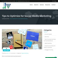 Tips to Optimize for Social Media Marketing