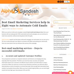 Email marketing services help in Eight ways to Automate Cold Emails