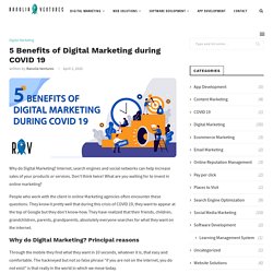 5 Benefits of Digital Marketing during COVID 19