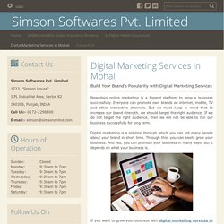 Digital Marketing Services in Mohali - Simson Softwares Pvt. Limited : powered by Doodlekit