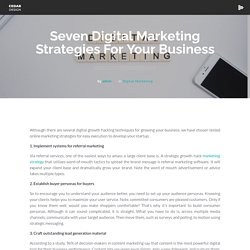 Seven Digital Marketing Strategies For Your Business – Cedar Design