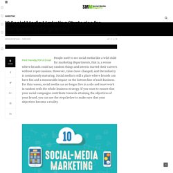 10 Social Media Marketing Strategies for Companies (Info-graphic) - SMM