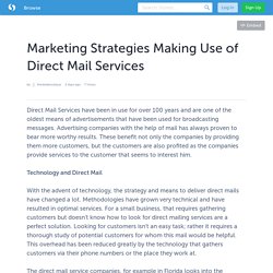 Marketing Strategies Making Use of Direct Mail Services