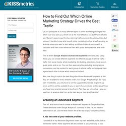 How to Find Out Which Online Marketing Strategy Drives the Best Traffic