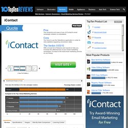 Pros & Cons of iContact Email Marketing Service - TopTenREVIEWS
