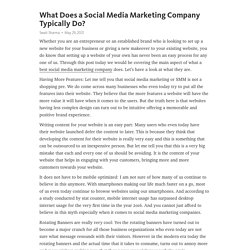 What Does a Social Media Marketing Company Typically Do? – Telegraph