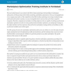 Marketplace Optimization Training Institute In Faridabad - KeySkill ACADEMY
