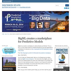 BigML creates a marketplace for Predictive Models