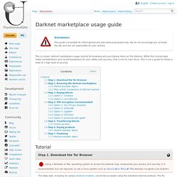 Darknet marketplace usage guide - PsychonautWiki