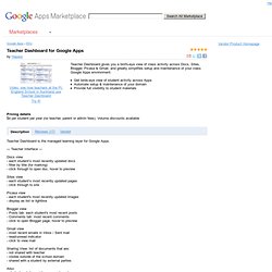 Apps Marketplace - Teacher Dashboard for Google Apps
