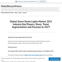 Global Smart Street Lights Market 2021 Industry Key Players, Share, Trend, Segmentation and Forecast to 2027 – MarketResearchFuture